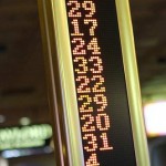 Reader board Shows the previous numbers in roulette