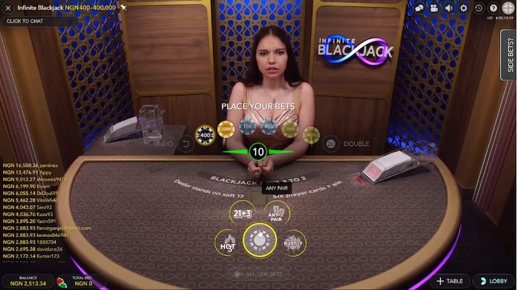 comment jouer au blackjack infini étape 1
